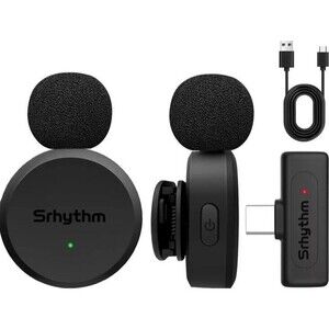 Srhythm M1 2pk Wireless Lavalier Microphones Noise Canceling USB-C/Bluetooth NIB